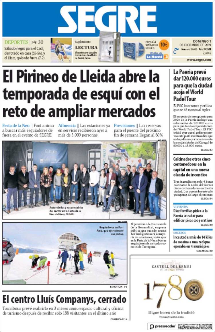 Portada de Segre  (España)