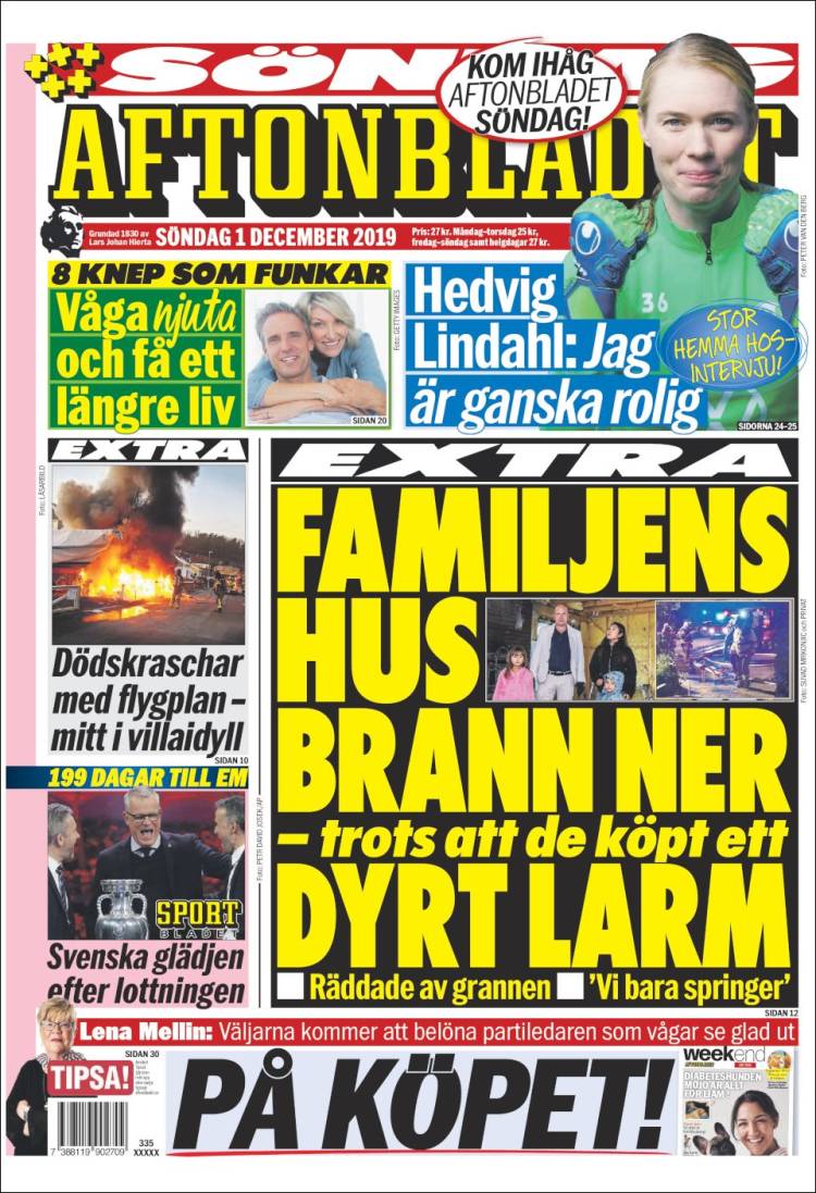 Portada de Aftonbladet (Suecia)