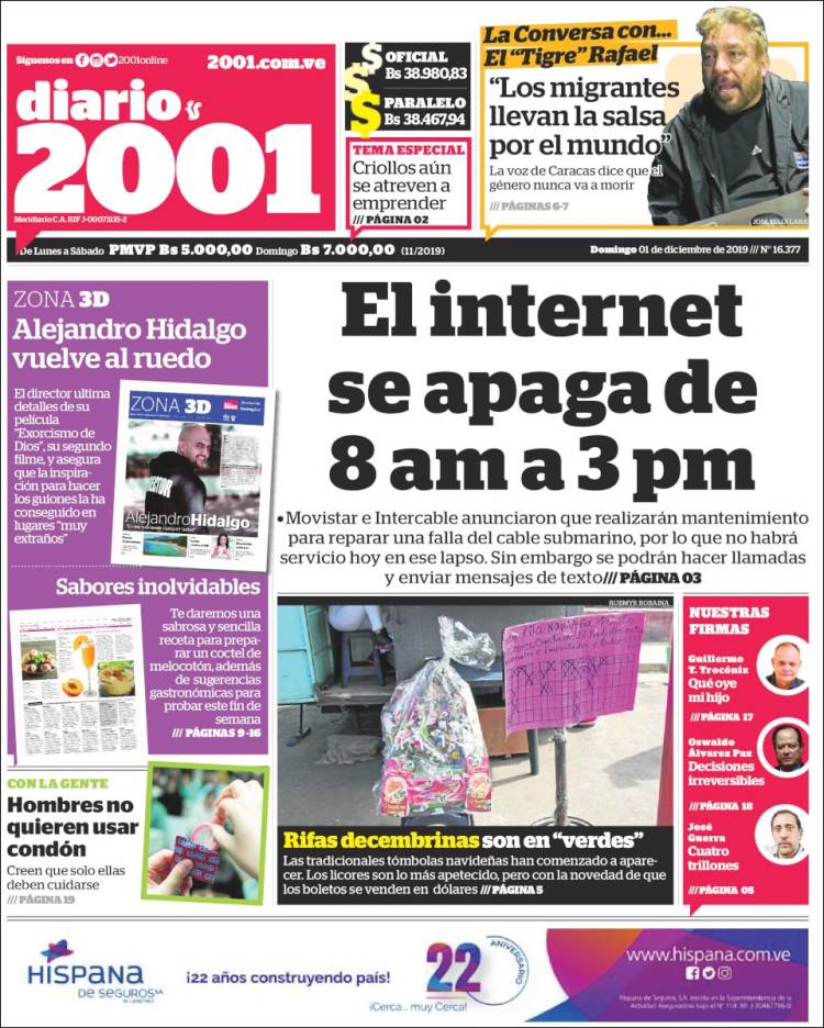 Portada de 2001 - Dosmiluno (Venezuela)