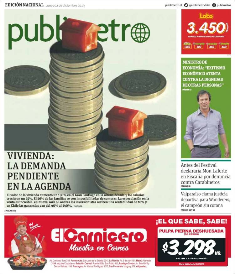 Portada de Publimetro (Chile)