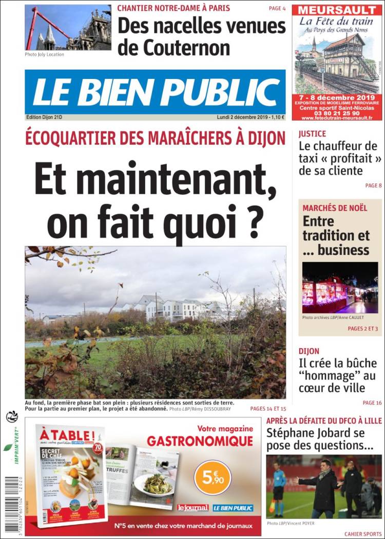 Portada de Le Bien Public (Francia)