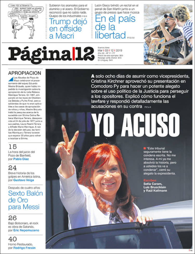 Portada de Página/12 (Argentina)