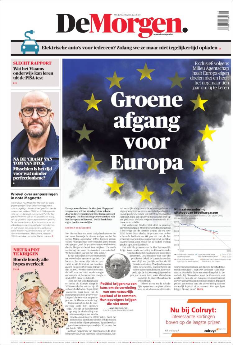 Portada de De Morgen (B&eacute;lgica)