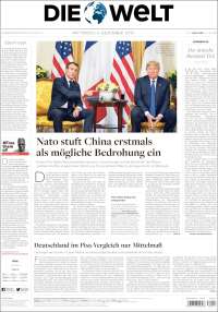Portada de Die Welt (Alemania)