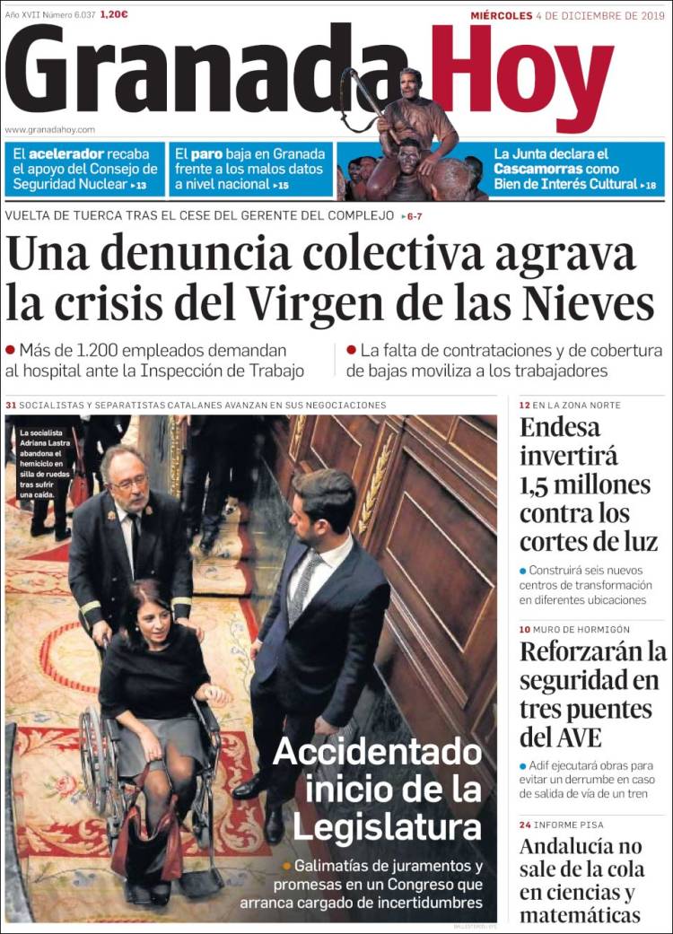 Portada de Granada Hoy (España)