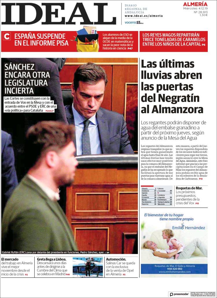 Portada de Ideal Almeria (España)