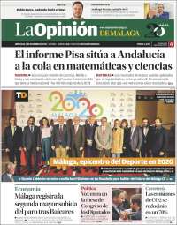 Portada de La Opinión de Málaga (España)