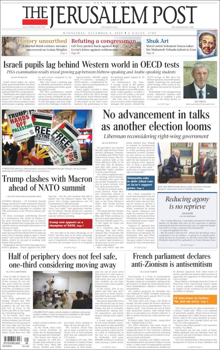 Portada de The Jerusalem Post (Israel)