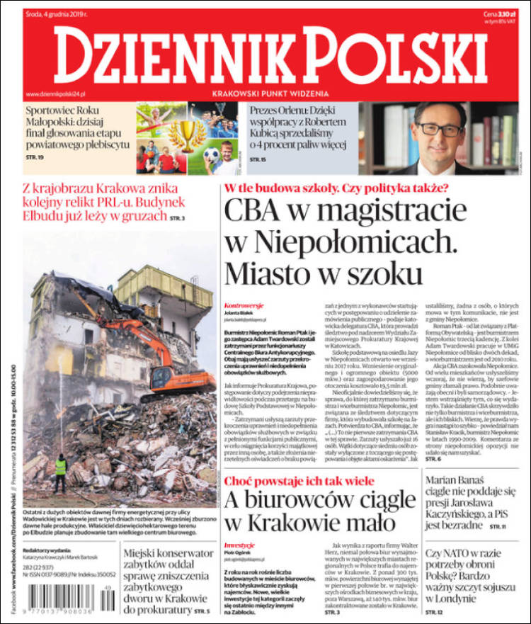 Portada de Dziennik (Polonia)