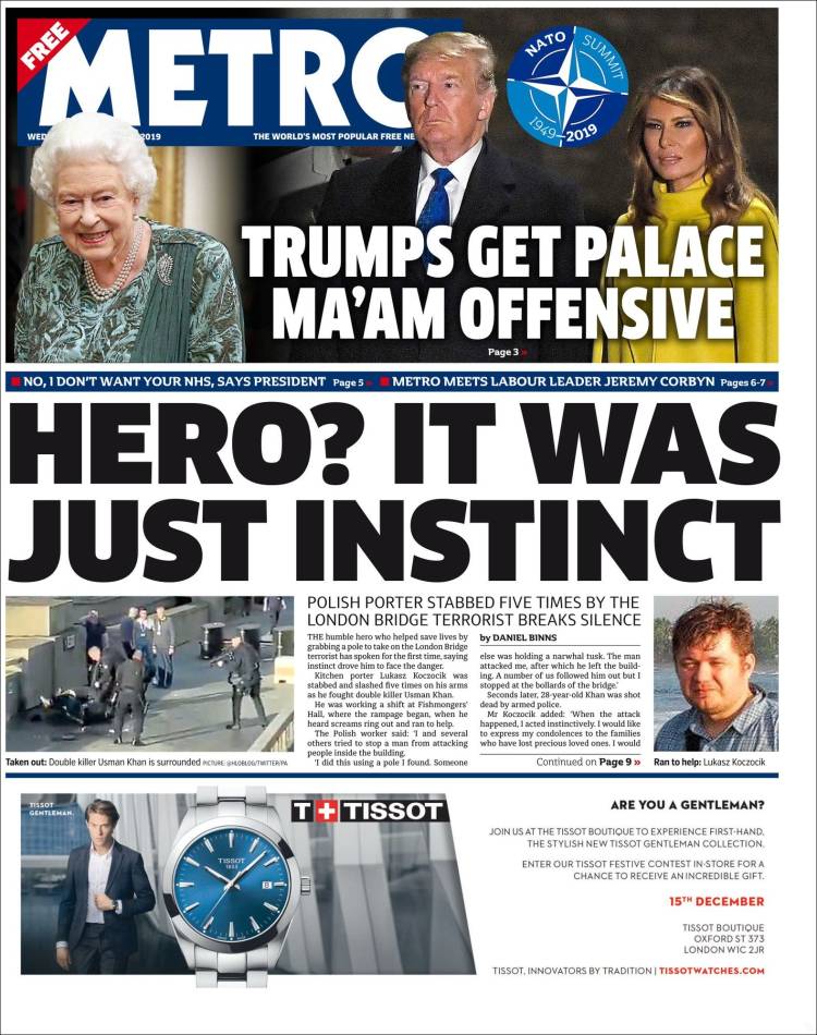 Portada de Metro (Reino Unido)