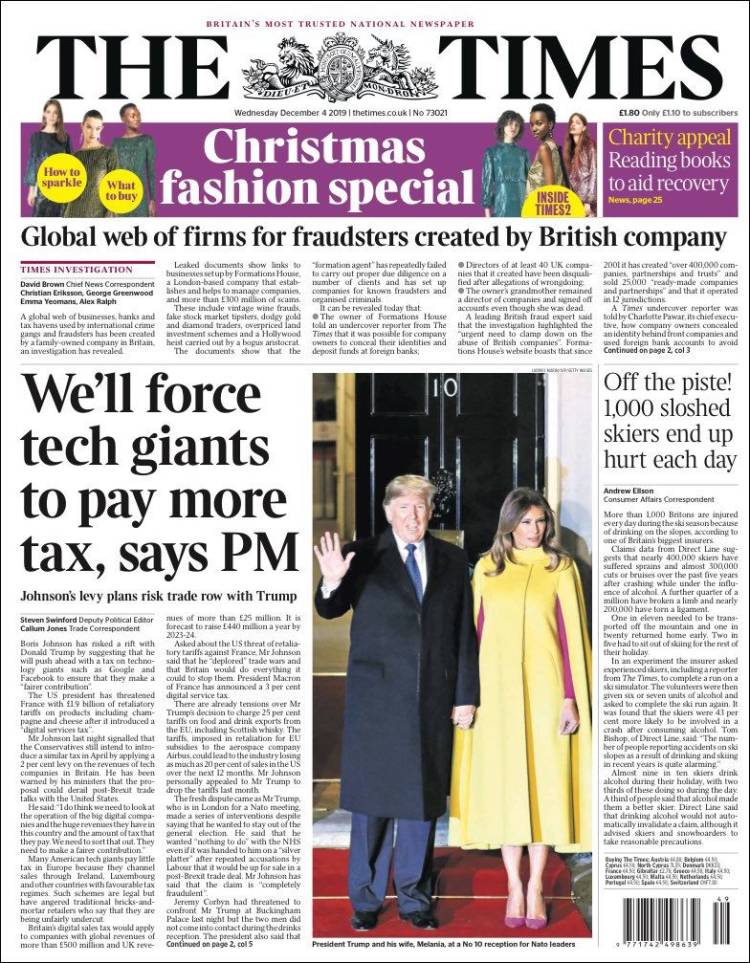 Portada de The Times (Reino Unido)