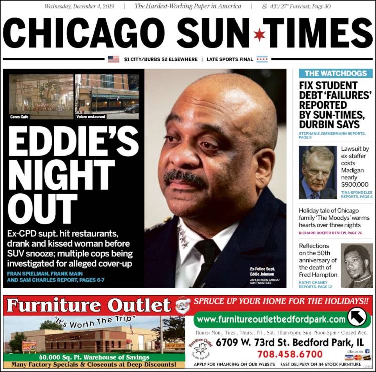 Portada de Chicago Sun-Times (USA)