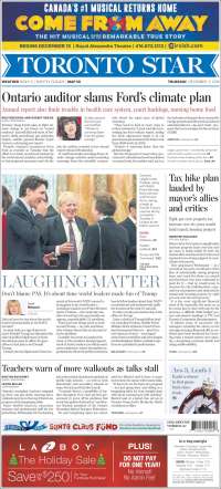 Portada de The Toronto Star (Canadá)