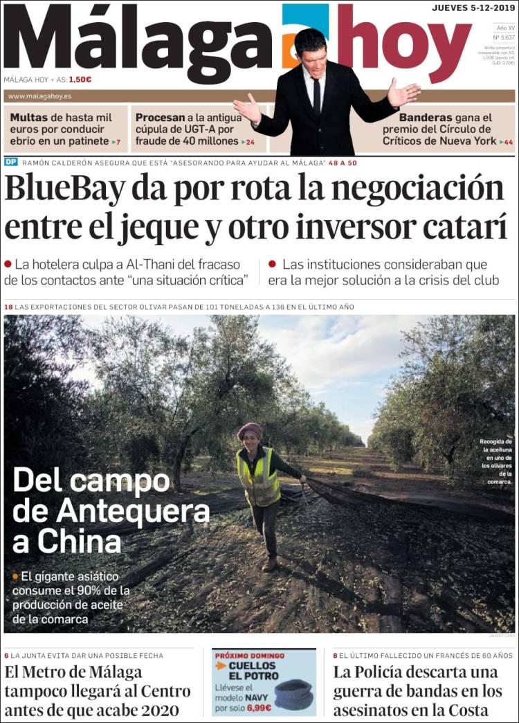 Portada de Málaga Hoy (España)