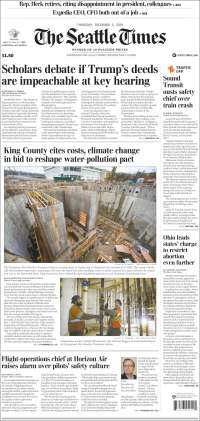 Portada de Seattle Times (USA)