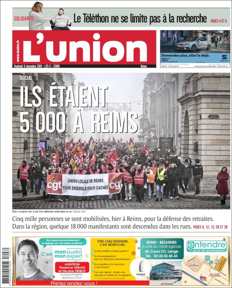 Portada de L'Union (Francia)