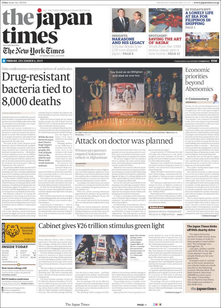 Portada de The Japan Times (Japan)