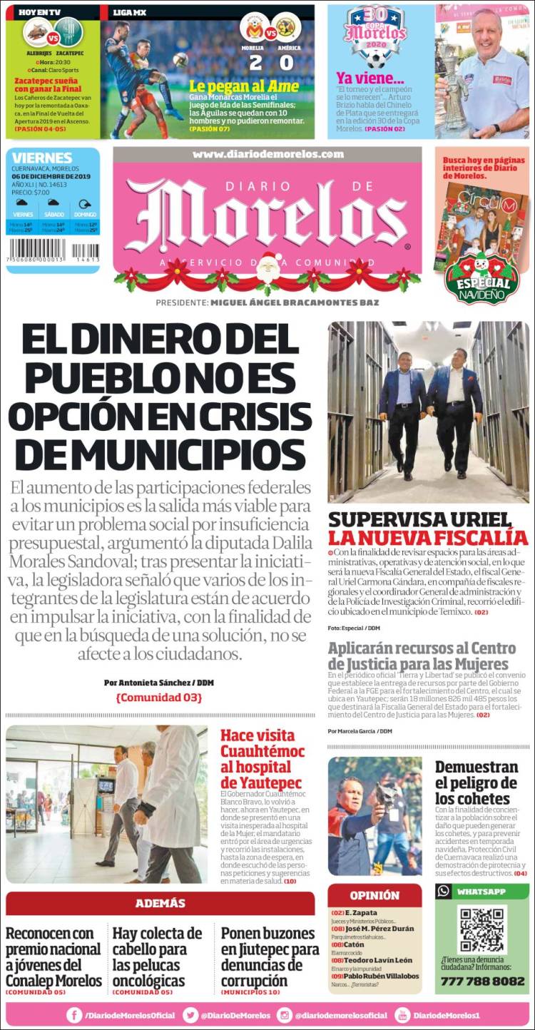 Portada de Diario de Morelos (Mexico)