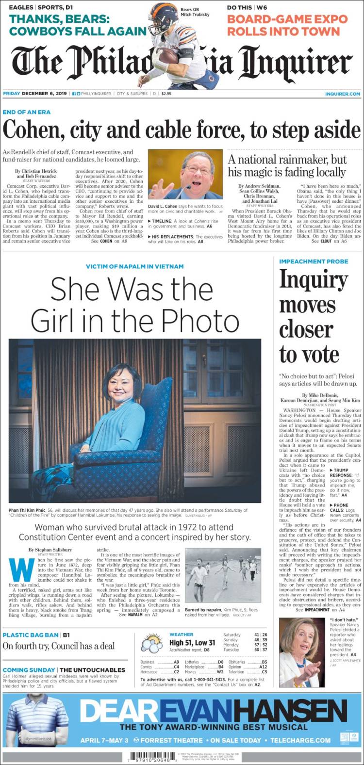 Portada de Philadelphia Inquirer (USA)