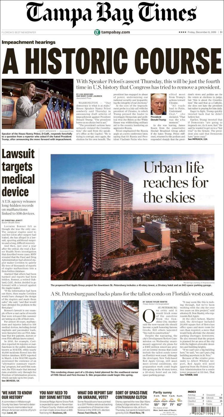 Portada de Tampa Bay Times (USA)