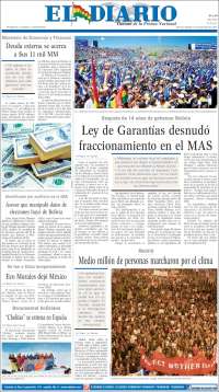 Portada de El Diario (Bolivia)