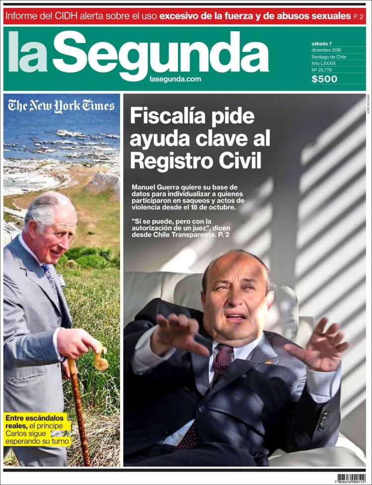 Portada de La Segunda (Chile)