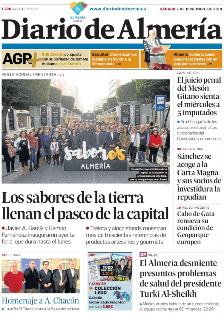 Portada de Diario de Almería (España)