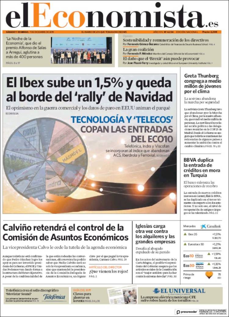 Portada de El Economista (Espa&ntilde;a)