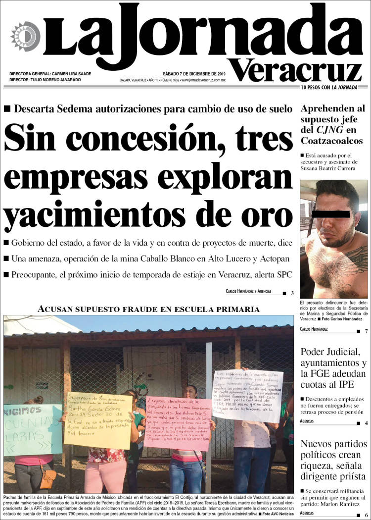 Portada de La Jornada Veracruz (M&eacute;xico)