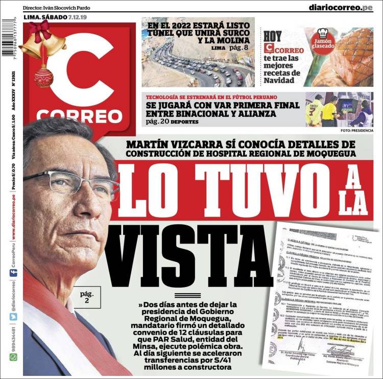 Portada de Diario Correo (Per&uacute;)