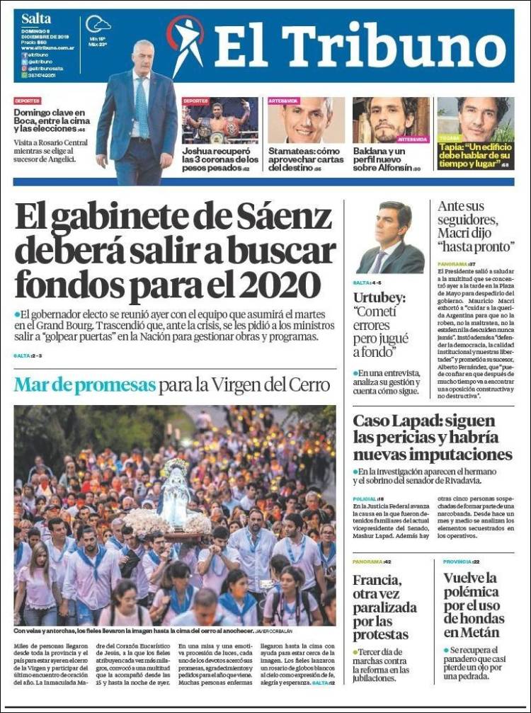 Portada de El Tribuno - Salta (Argentina)