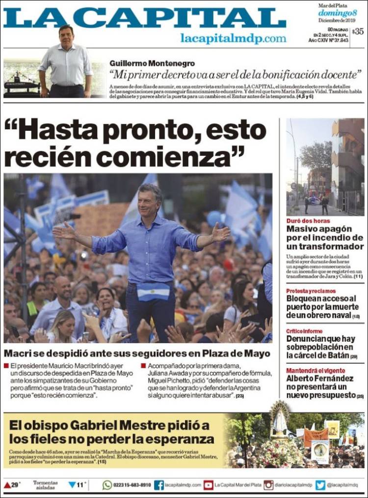 Portada de Diario La Capital - Mar del Plata (Argentina)