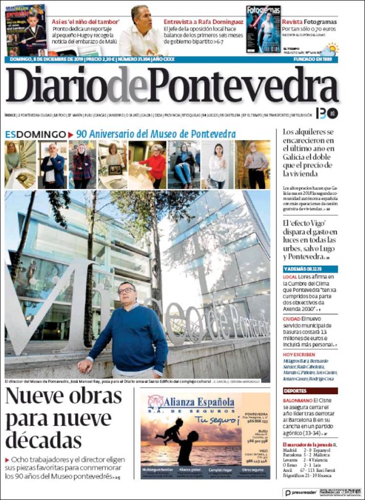 Portada de Diario de Pontevedra (España)