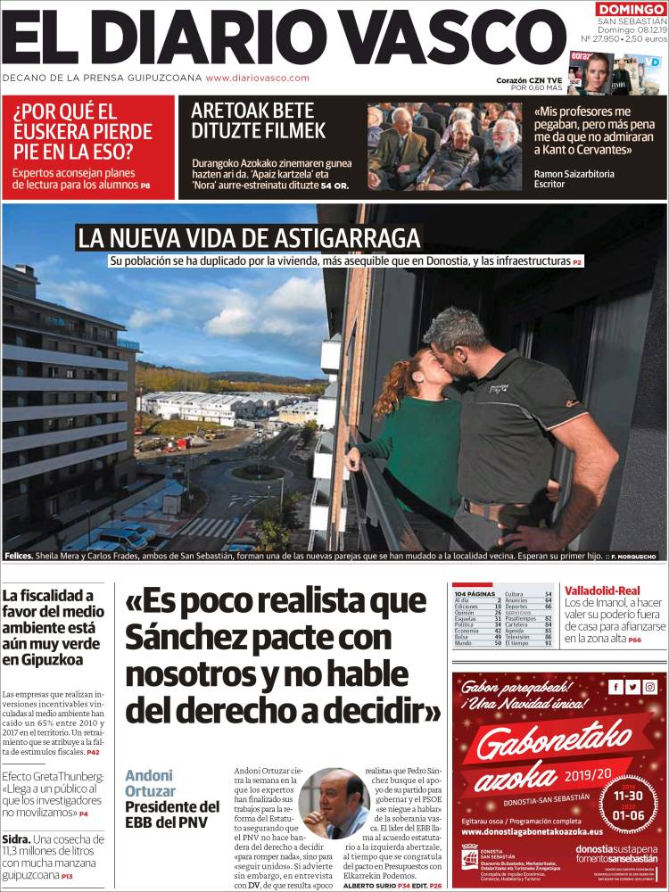 Portada de Diario Vasco (España)