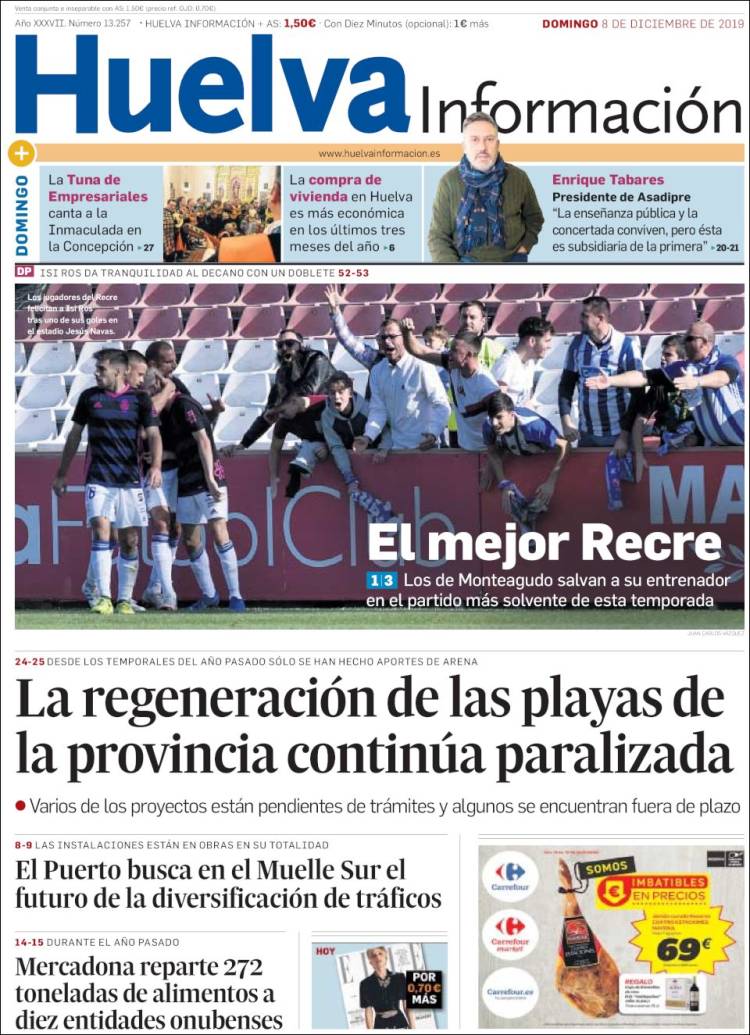 Portada de Huelva Información (España)