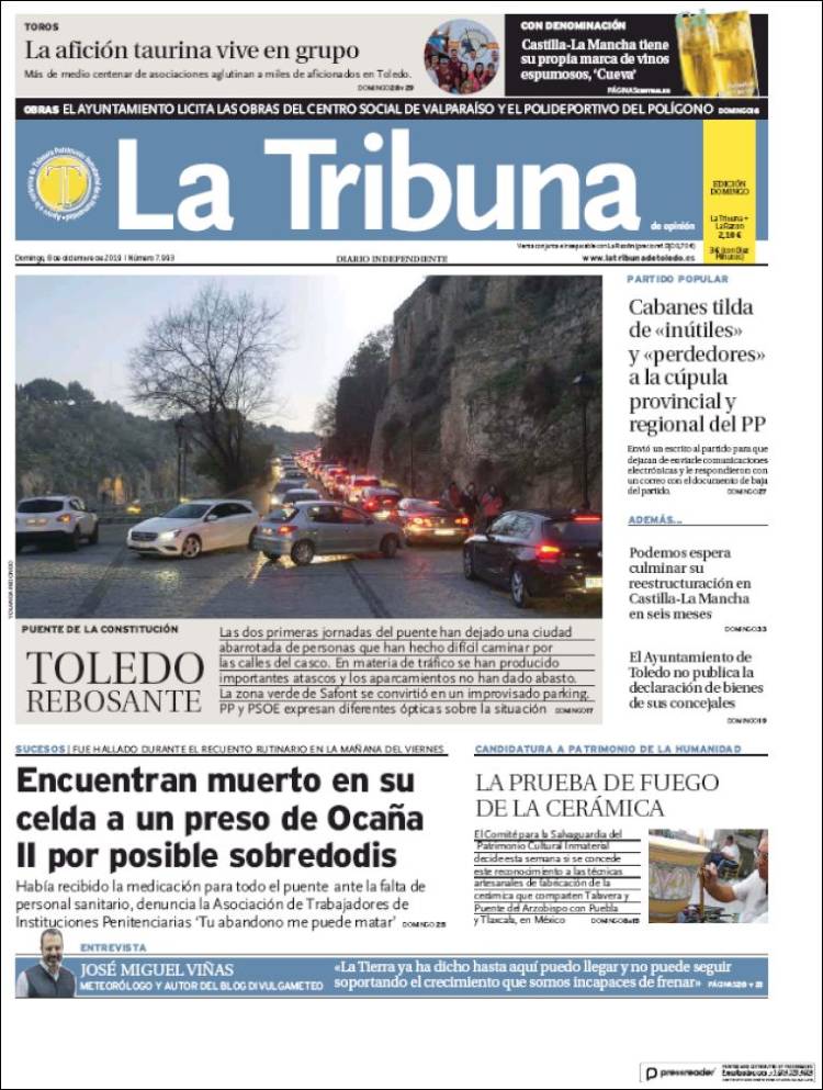 Portada de La Tribuna de Toledo (España)