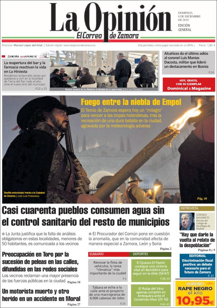 Portada de La Opinión - El Correo de Zamora (España)