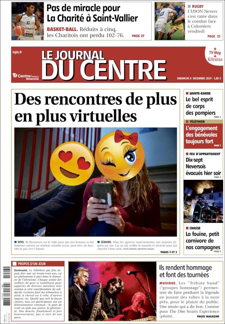 Portada de Le Journal du Centre (Francia)