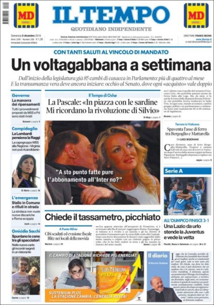 Portada de Il Tempo (Italia)