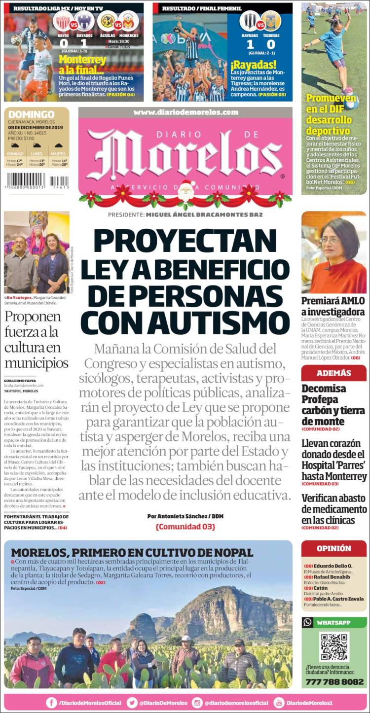Portada de Diario de Morelos (M&eacute;xico)