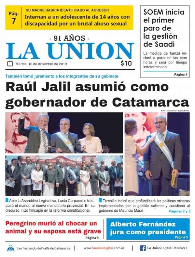 Portada de La Unión (Argentina)