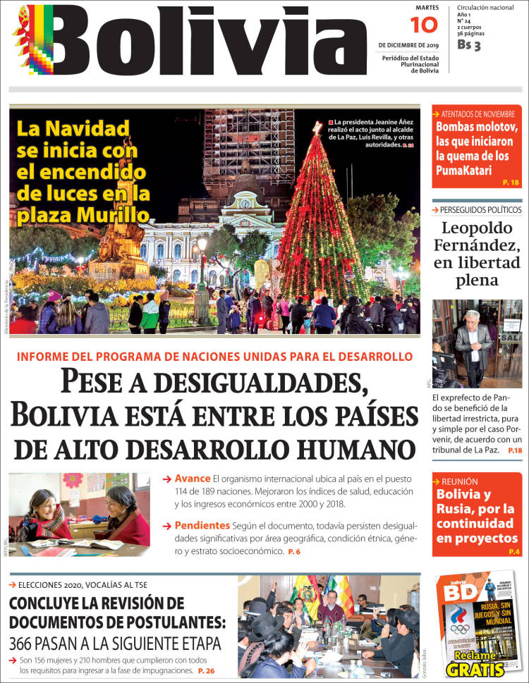 Portada de Cambio (Bolivia)