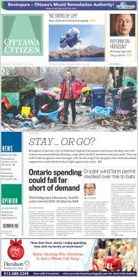 Portada de Ottawa Citizen (Canadá)