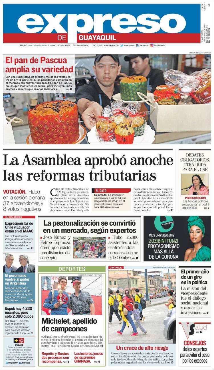 Portada de Expreso (Ecuador)