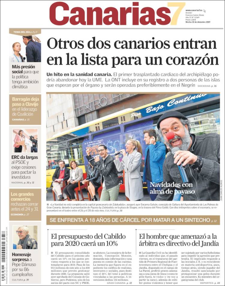 Portada de Canarias 7 (Espa&ntilde;a)