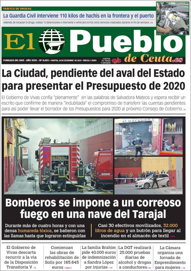 Portada de El Pueblo de Ceuta (Espa&ntilde;a)