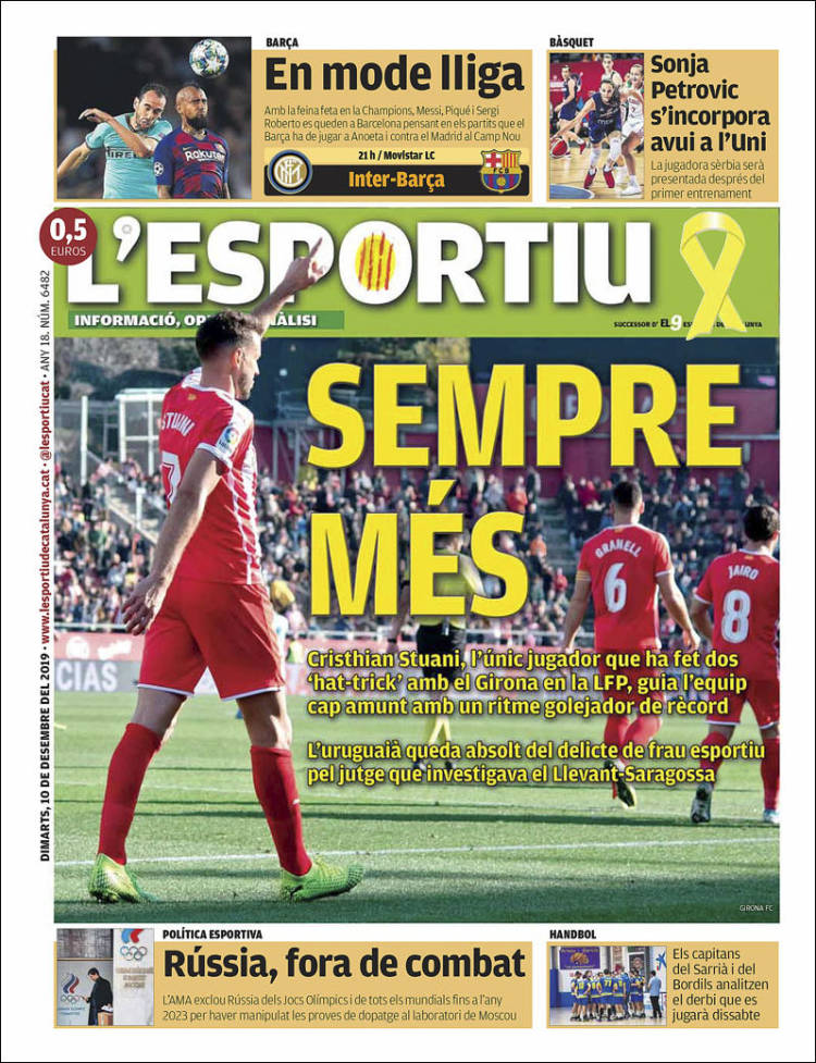 Portada de L'Esportiu : Girona (Espa&ntilde;a)