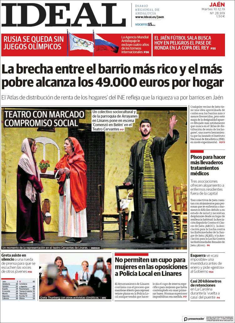Portada de El Ideal de Jaén (Espa&ntilde;a)