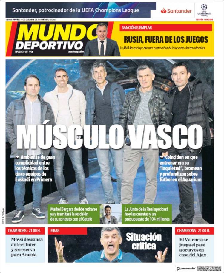 Portada de Mundo Deportivo Gipuzkoa (Espa&ntilde;a)