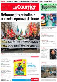 Portada de Le Courrier de l'Ouest (Francia)